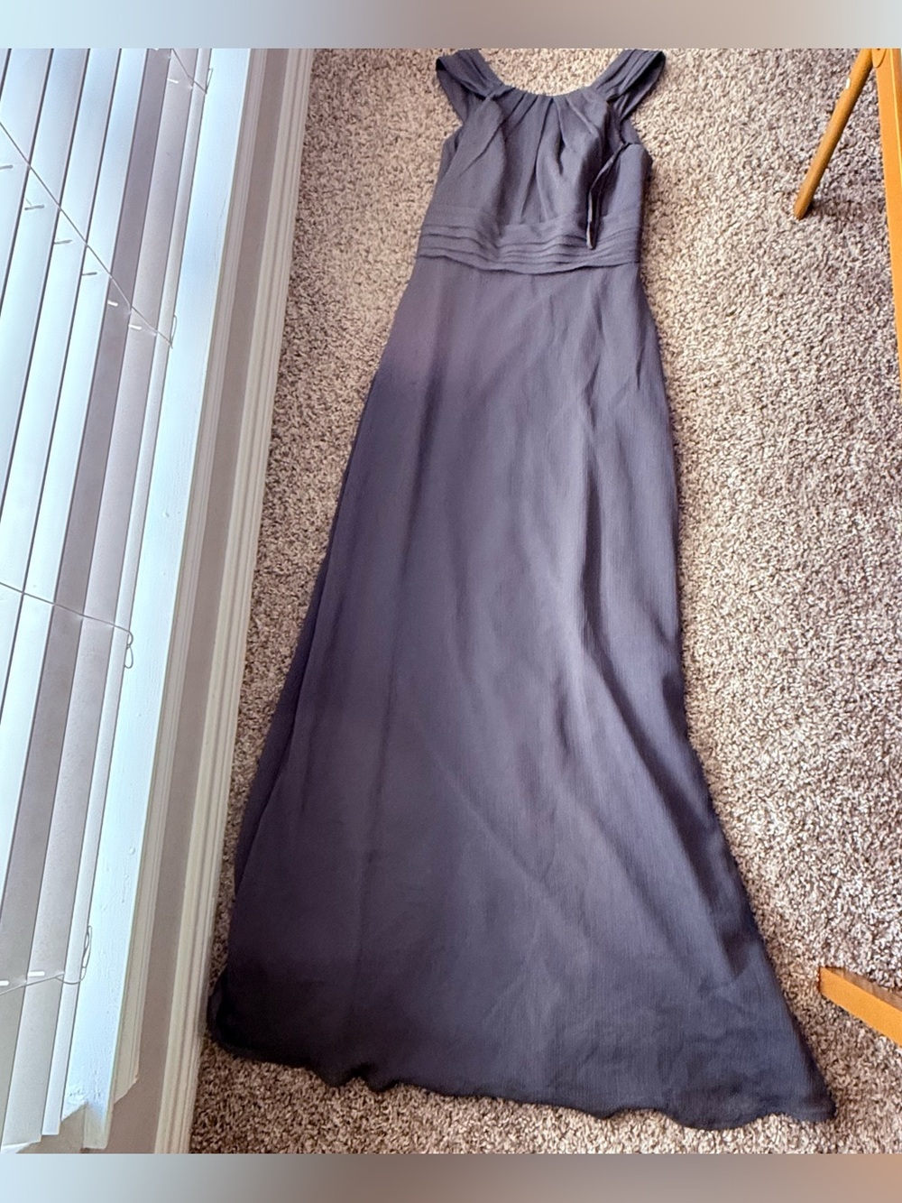 Priscilla of Boston Gray A-line Bridesmaid Formal Gown Dress